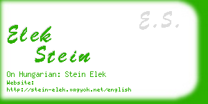 elek stein business card